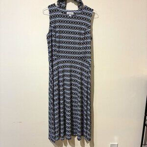 Charter Club Blue & White Sleeveless Dress - Women's XS
